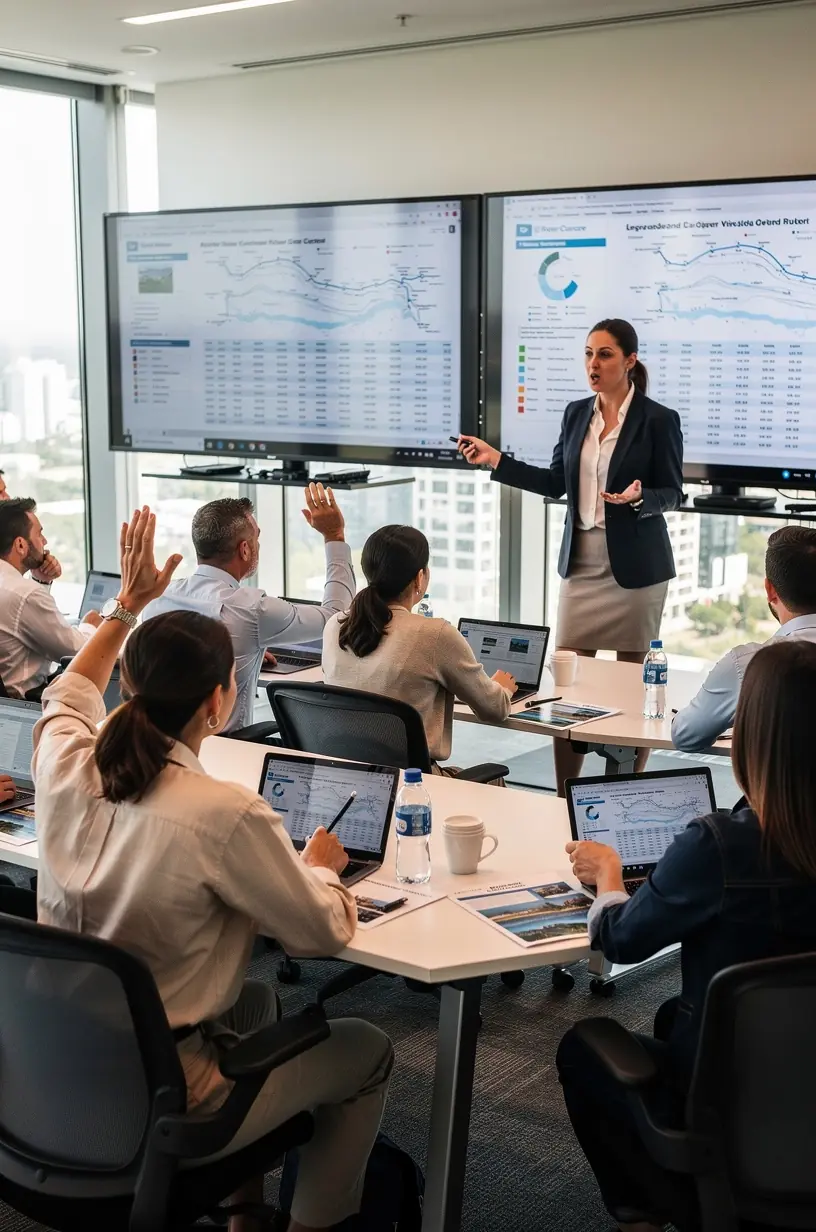 Kundenservice-Mitarbeiter bearbeitet Buchungsanfragen für Flusskreuzfahrten und Zusatzleistungen am Telefon.